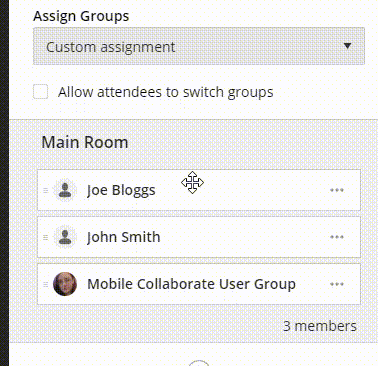Assign multiple attendees to a group at once