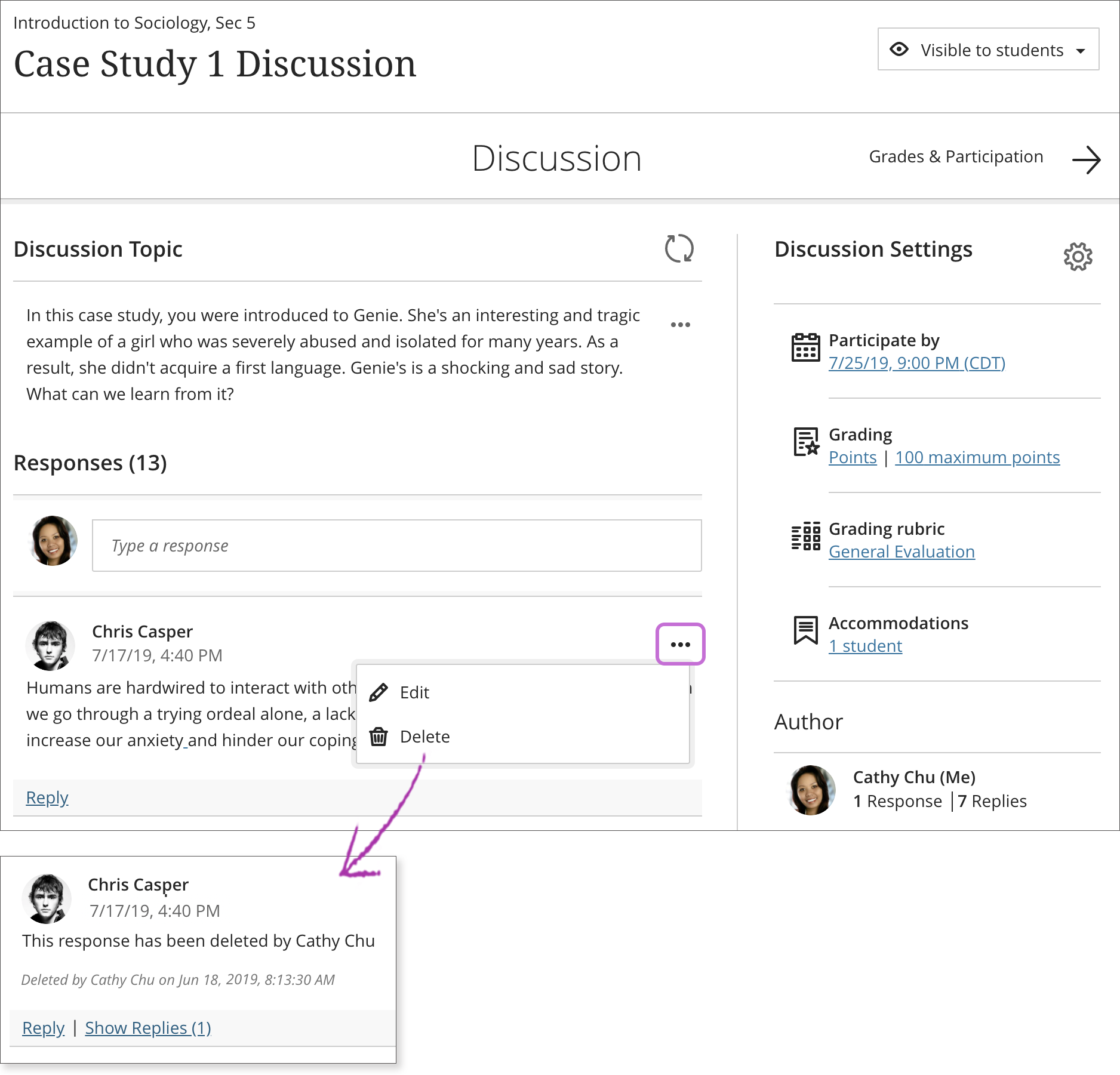 Manage Discussions  Blackboard Help