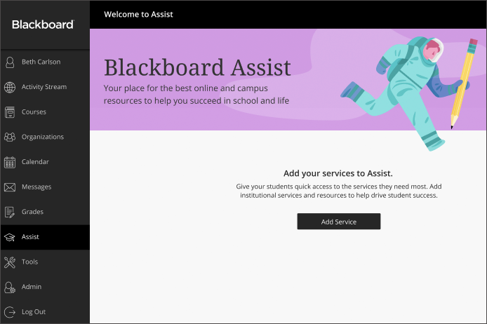 Screenshot of Blackboard Assist for Ultra