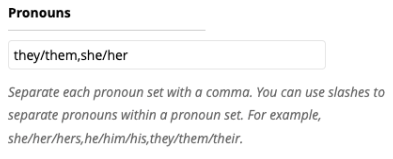Admin edits pronouns