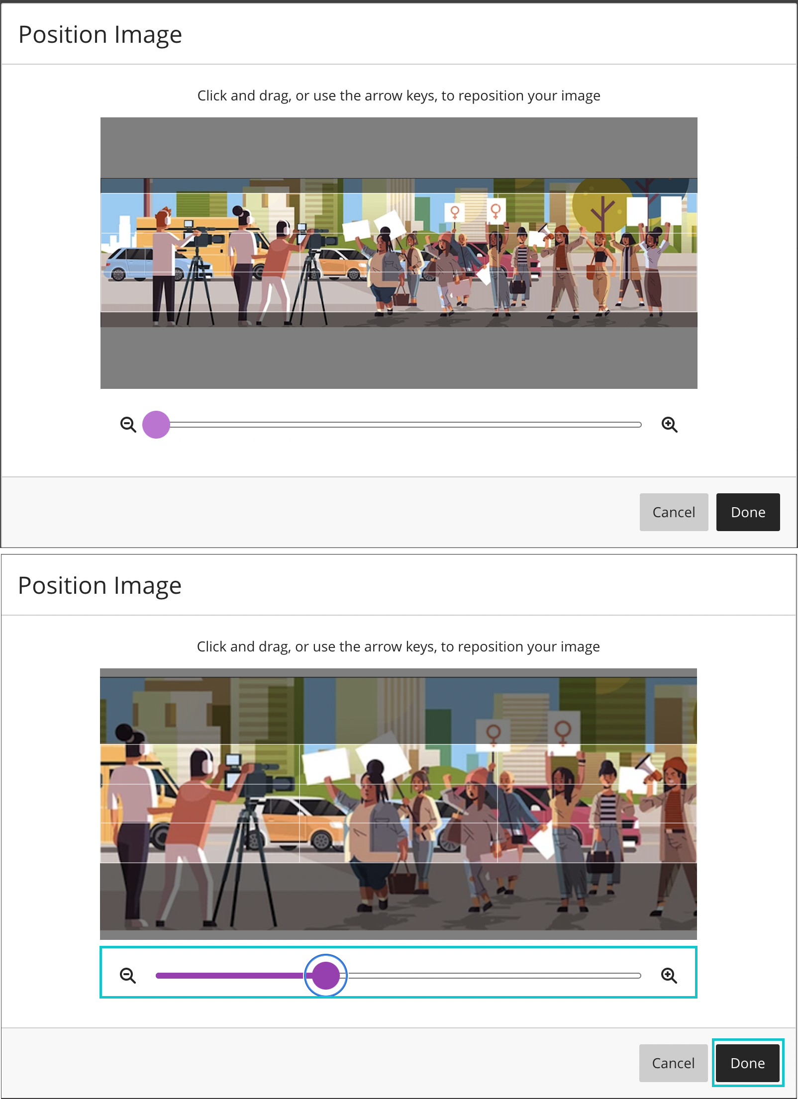 Reposition an image to create a new course banner and make it look its best