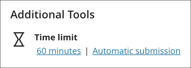 Time limit function from additional tools. 