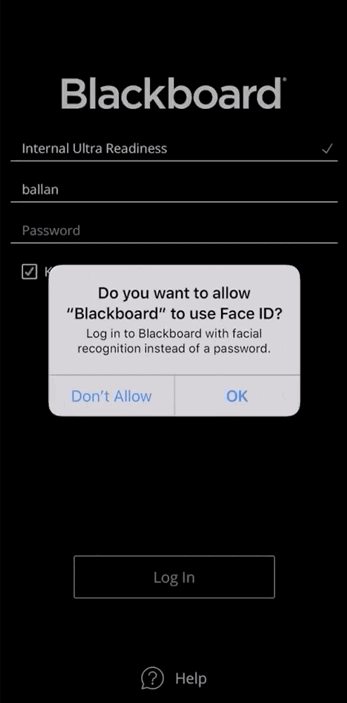 The Face ID option is activated.