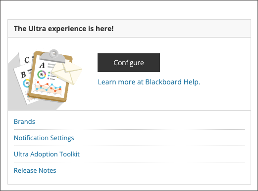 Ultra Adoption Toolkit in the Ultra Experience configuration options