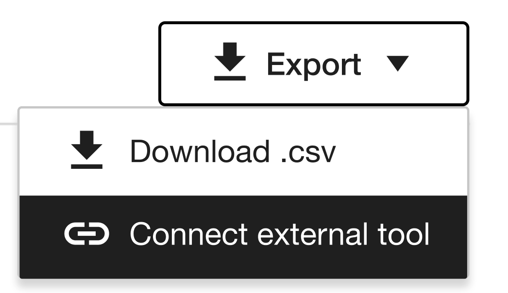 Export options from the Institutional Report