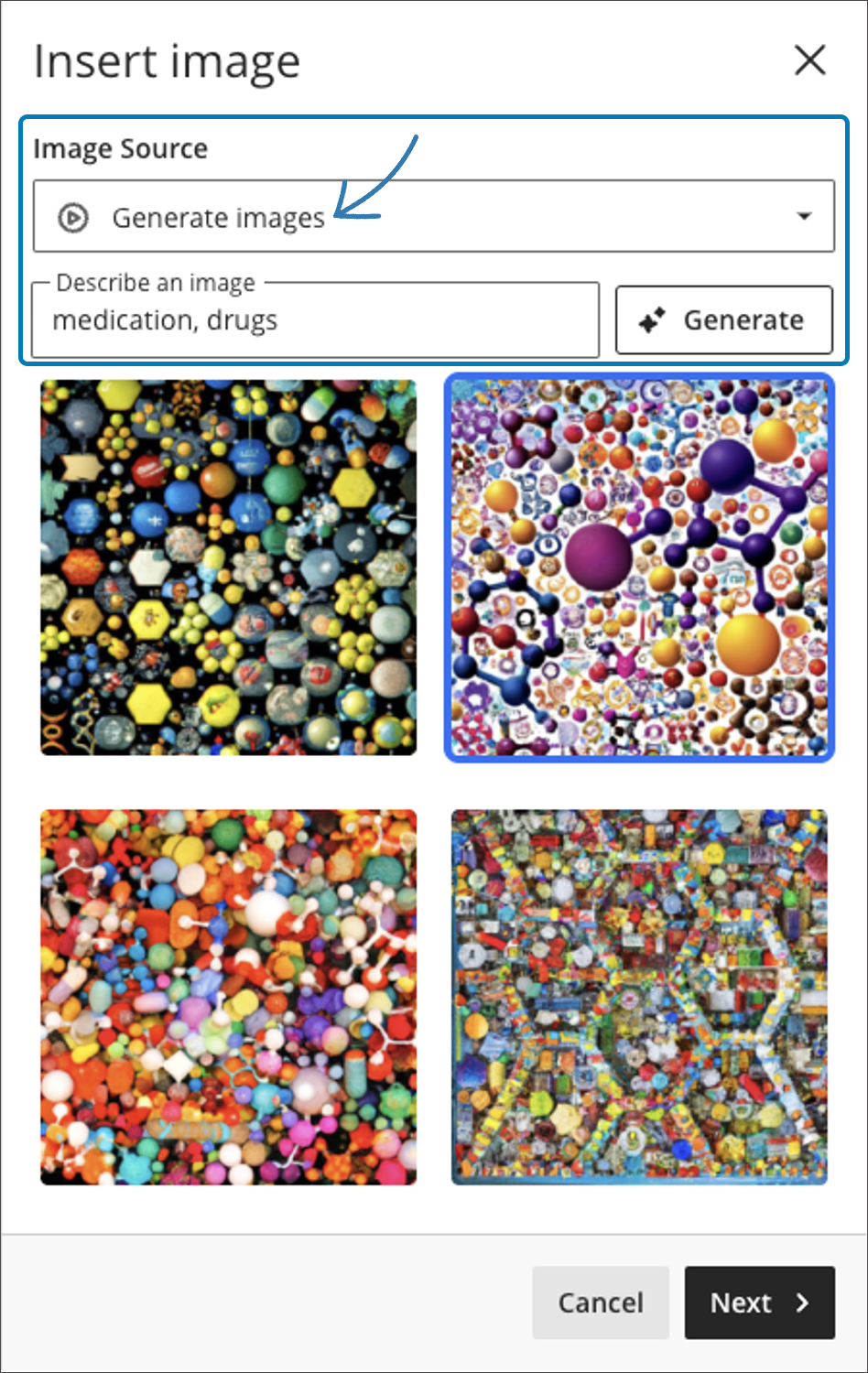 Generate images using AI Design Assistant
