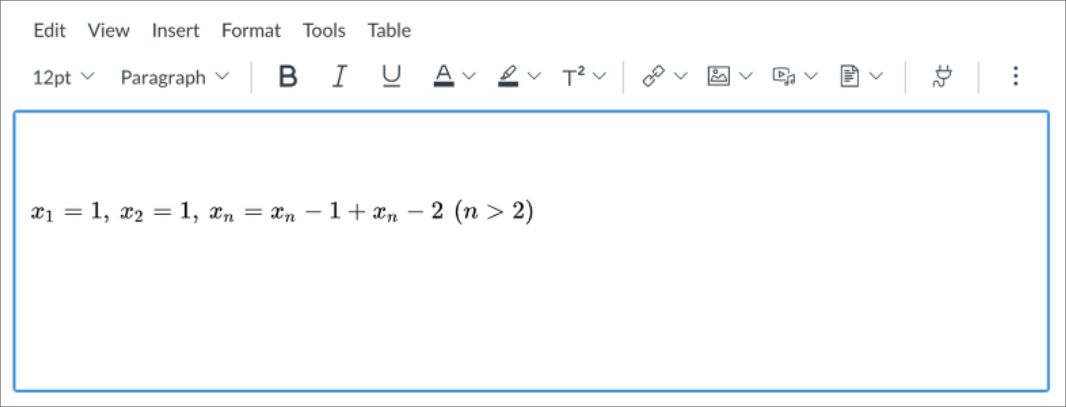 The Math Editor in Canvas