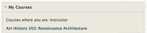 Example of a course name found in My Courses area
