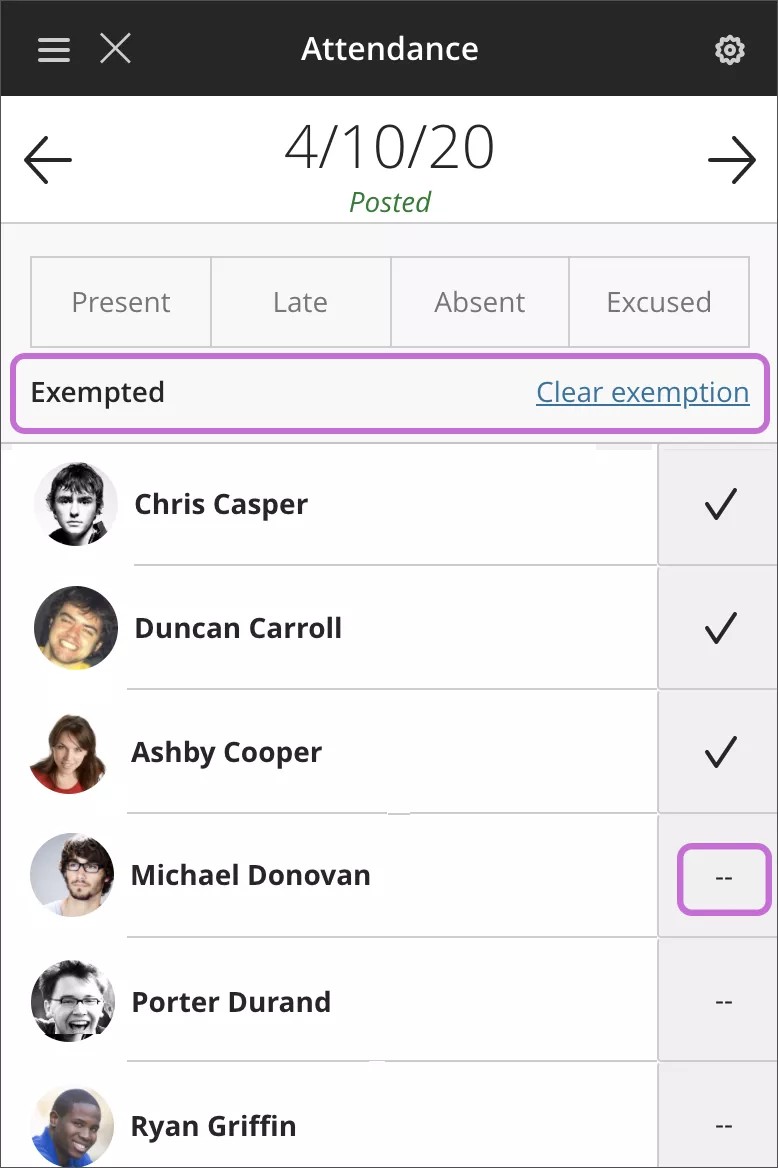 Example of exempted meeting on mobile