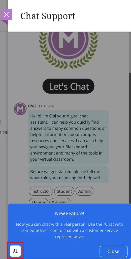 chatbot screen