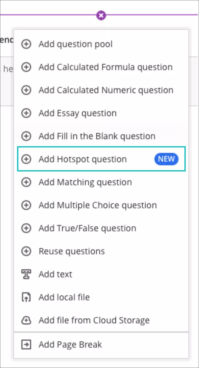 Add Hotspot question type for assignments and tests