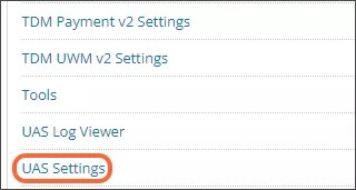 UAS settings link