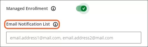 Input list of emails to be notified