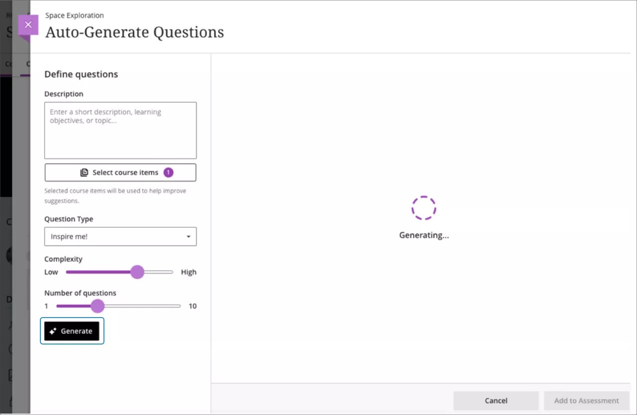 Select ‘Generate’ to apply the context to the generation workflow