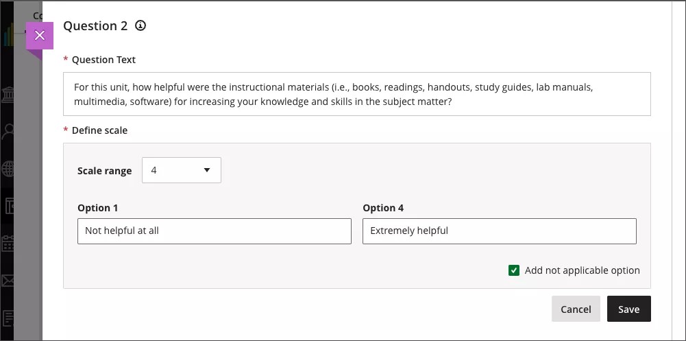 Likert question with 4 and 6 answer options